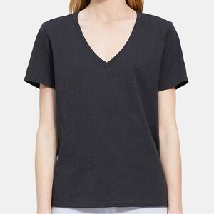 THEORY Dark Gray Black V Neck Causal Shirt